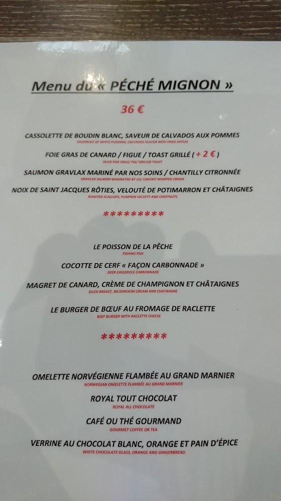 Restaurant le Péché Mignon - Menu Image 3